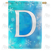 Snowflakes Monogram D House Flag