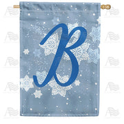 Blue Winter Monogram B House Flag