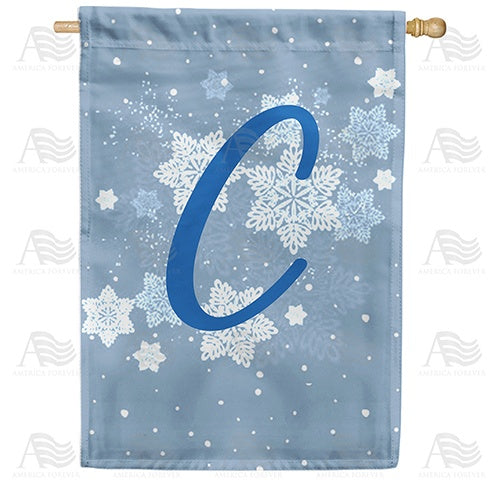 Blue Winter Monogram C House Flag