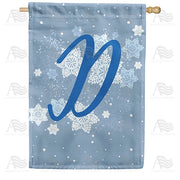 Blue Winter Monogram D House Flag