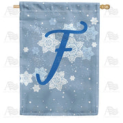 Blue Winter Monogram F House Flag