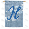 Blue Winter Monogram H House Flag