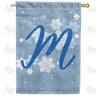 Blue Winter Monogram M House Flag