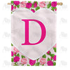 Pink Roses Monogram D House Flag