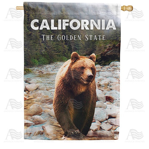 California Grizzly Bear House Flag