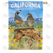 California Quail Family House Flag