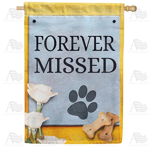 Forever Missed Etched In Stone House Flag