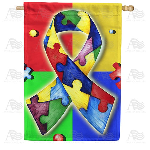 Autism Awareness House Flag