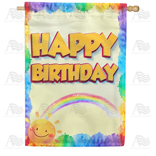 Sunny Birthday Greeting House Flag