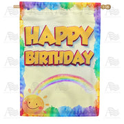 Sunny Birthday Greeting House Flag