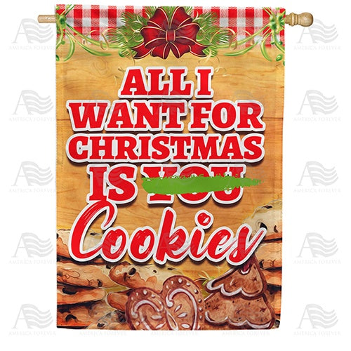 Wishing For Christmas Cookies House Flag