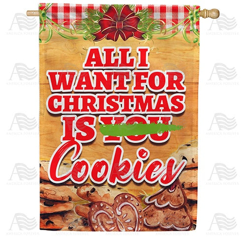 Wishing For Christmas Cookies House Flag