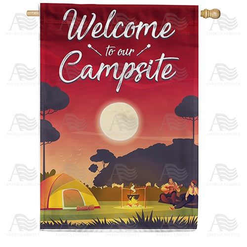 Welcome To Our Campsite House Flag