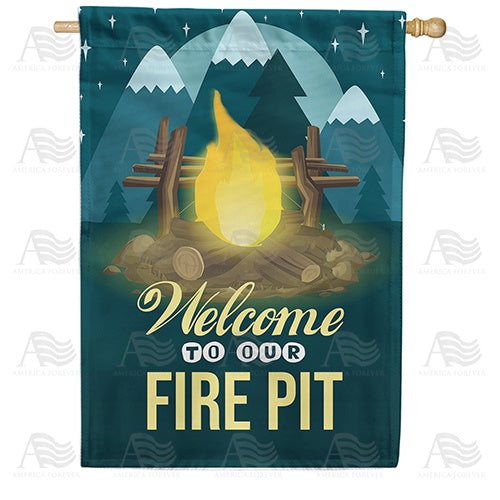 Winter Campfire House Flag