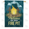 Winter Campfire House Flag