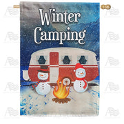 Winter Camping House Flag