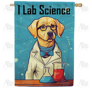 I Lab Science House Flag