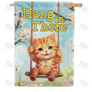 Hang In There Kitty House Flag