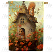 Squirrel Home House Flag
