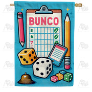 Classic Bunco Scorecard and Dice House Flag