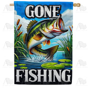 Lively Bass Fishing Adventure House Flag