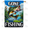 Lively Bass Fishing Adventure House Flag