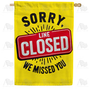 Line Closed Sign House Flag