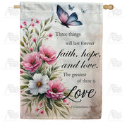 Butterflies and Blooms Love Verse House Flag