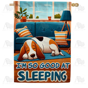 Napping Beagle House Flag