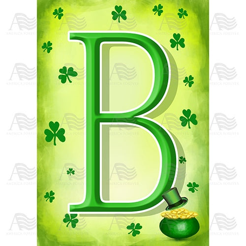 St. Patty's Pot O' Gold - Monogram B House Flag