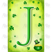St. Patty's Pot O' Gold - Monogram J House Flag