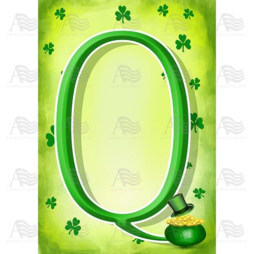 St. Patty's Pot O' Gold - Monogram Q House Flag