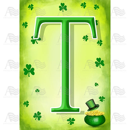 St. Patty's Pot O' Gold - Monogram T House Flag