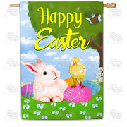 Bunny and Chick Easter Buddies House Flag