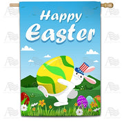 American Easter Bunny House Flag