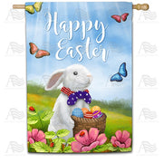 Easter Bunny with Patriotic Tie House Flag