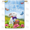 Easter Bunny with Patriotic Tie House Flag