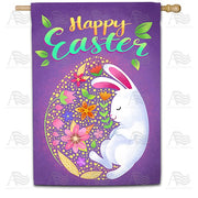 Sleepy Easter Bunny House Flag