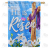 He is Risen Sky and Lilies House Flag