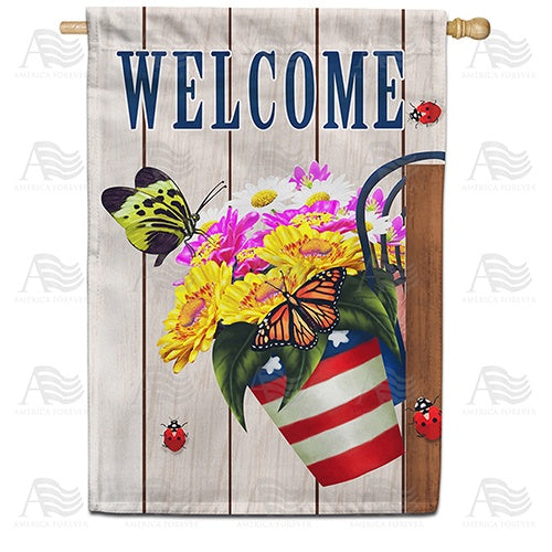 Welcome American Spring House Flag