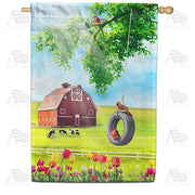 Spring Farm Swing and Tulips House Flag