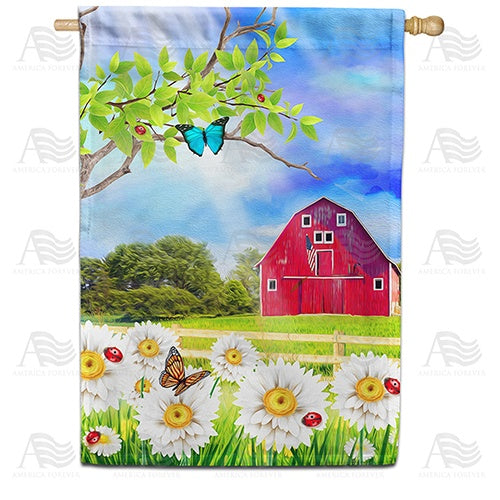 Spring at the Farm House Flag