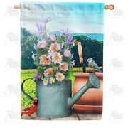 Watering Can Bouquet House Flag