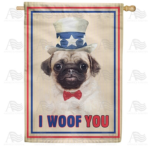 Uncle Sam Pug House Flag