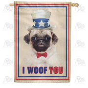 Uncle Sam Pug House Flag