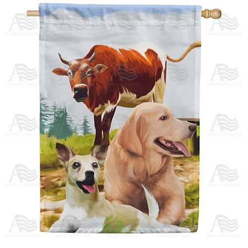 Farm Buddies House Flag