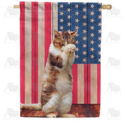 Cat Praying House Flag
