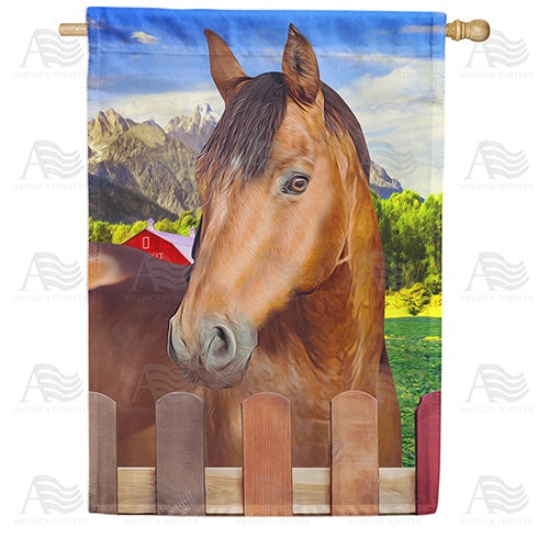 Chestnut Horse House Flag