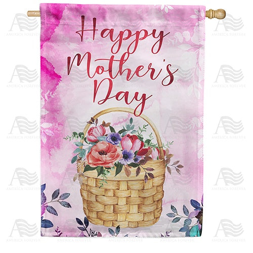 Flower Basket For Mother House Flag