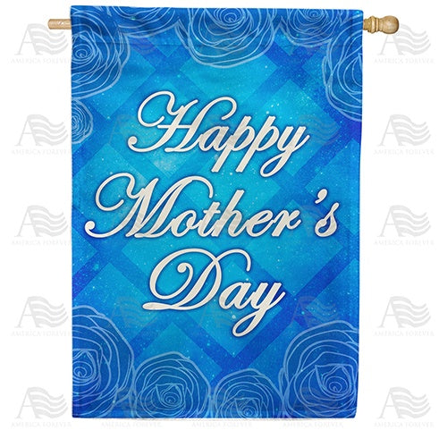 Mother's Day Blue Lattice House Flag